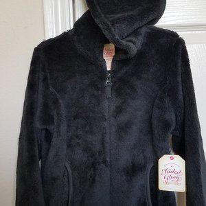 FADED GLORY Girl's Plush Hoodie - black (XS)